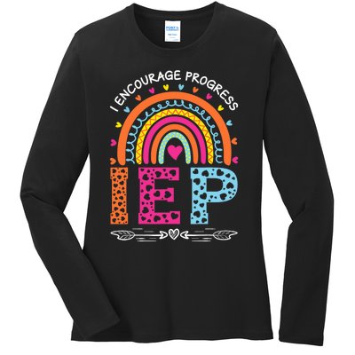 IEP I Encourage Progress Special Education School Teacher Ladies Long Sleeve Shirt