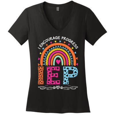 IEP I Encourage Progress Special Education School Teacher Women's V-Neck T-Shirt