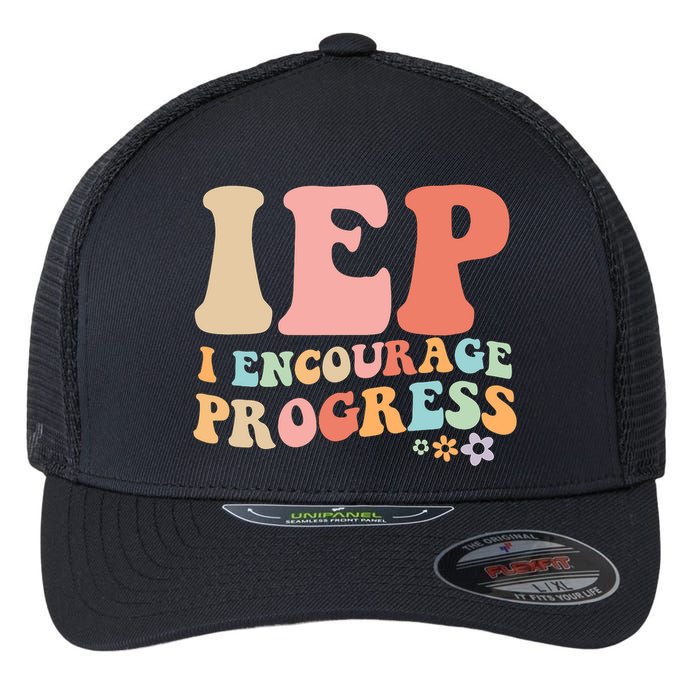 IEP I Encourage Progress Special Education teacher graphics Flexfit Unipanel Trucker Cap