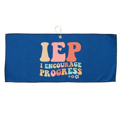 IEP I Encourage Progress Special Education teacher graphics Large Microfiber Waffle Golf Towel