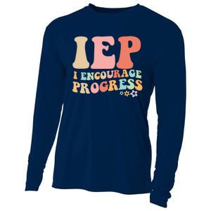 IEP I Encourage Progress Special Education teacher graphics Cooling Performance Long Sleeve Crew