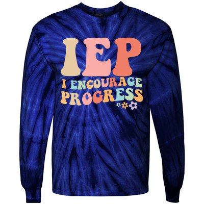 IEP I Encourage Progress Special Education teacher graphics Tie-Dye Long Sleeve Shirt