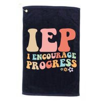 IEP I Encourage Progress Special Education teacher graphics Golf Towel