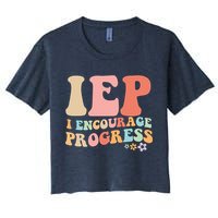 IEP I Encourage Progress Special Education teacher graphics Women's Crop Top Tee