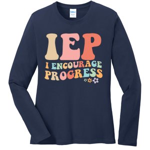 IEP I Encourage Progress Special Education teacher graphics Ladies Long Sleeve Shirt