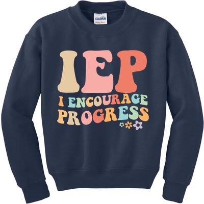 IEP I Encourage Progress Special Education teacher graphics Kids Sweatshirt