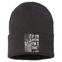 If IVe Ever Offended You IM Sorry American Flag Sustainable Knit Beanie