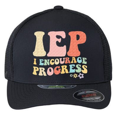 IEP I Encourage Progress Special Education Teacher Graphics Flexfit Unipanel Trucker Cap