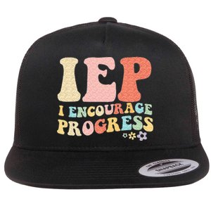 IEP I Encourage Progress Special Education Teacher Graphics Flat Bill Trucker Hat