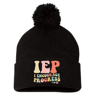 IEP I Encourage Progress Special Education Teacher Graphics Pom Pom 12in Knit Beanie