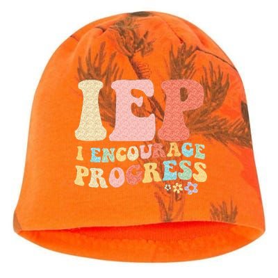 IEP I Encourage Progress Special Education Teacher Graphics Kati - Camo Knit Beanie