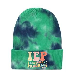 IEP I Encourage Progress Special Education Teacher Graphics Tie Dye 12in Knit Beanie