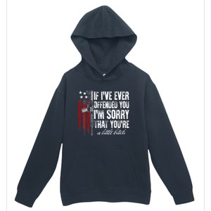 If I've Ever Offended You I'm Sorry American Flag Urban Pullover Hoodie