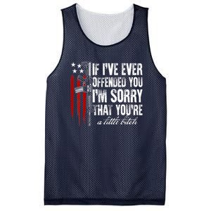 If I've Ever Offended You I'm Sorry American Flag Mesh Reversible Basketball Jersey Tank