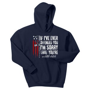 If I've Ever Offended You I'm Sorry American Flag Kids Hoodie