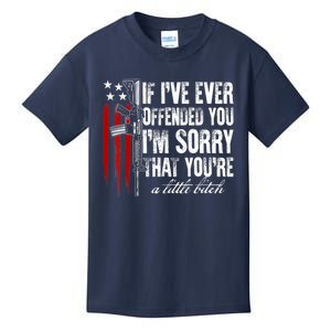 If I've Ever Offended You I'm Sorry American Flag Kids T-Shirt