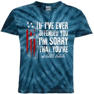 If I've Ever Offended You I'm Sorry American Flag Kids Tie-Dye T-Shirt