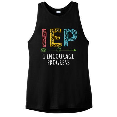 Iep I Encourage Progress Chalk Special Education Teacher Great Gift Ladies PosiCharge Tri-Blend Wicking Tank