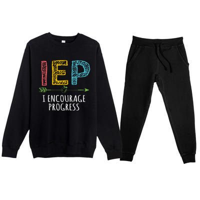 Iep I Encourage Progress Chalk Special Education Teacher Great Gift Premium Crewneck Sweatsuit Set