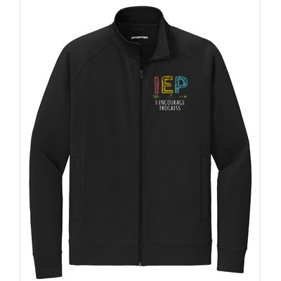 Iep I Encourage Progress Chalk Special Education Teacher Great Gift Stretch Full-Zip Cadet Jacket