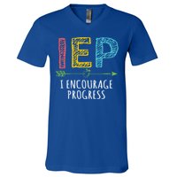 Iep I Encourage Progress Chalk Special Education Teacher Great Gift V-Neck T-Shirt