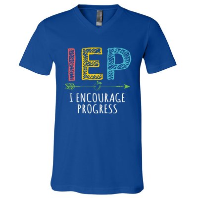 Iep I Encourage Progress Chalk Special Education Teacher Great Gift V-Neck T-Shirt