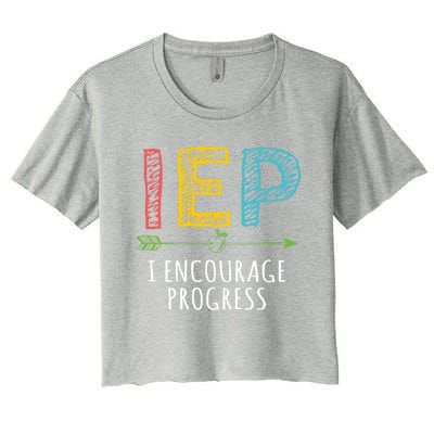 Iep I Encourage Progress Chalk Special Education Teacher Great Gift Women's Crop Top Tee