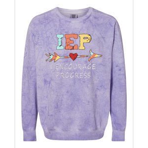 Iep I Encourage Progress Special Education Great Gift Teacher Tee Gift Colorblast Crewneck Sweatshirt