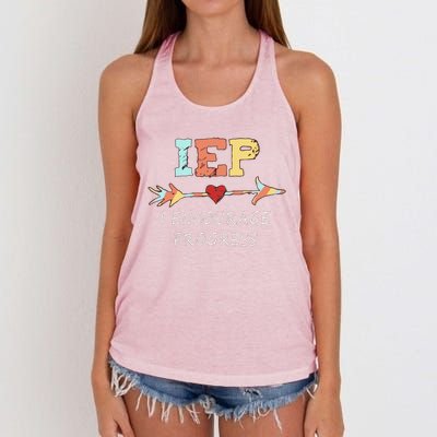 Iep I Encourage Progress Special Education Great Gift Teacher Tee Gift Women's Knotted Racerback Tank