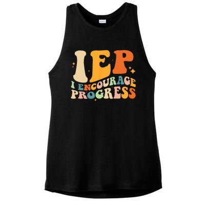 IEP I Encourage Progress Special Education Teacher School Ladies PosiCharge Tri-Blend Wicking Tank