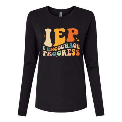 IEP I Encourage Progress Special Education Teacher School Womens Cotton Relaxed Long Sleeve T-Shirt