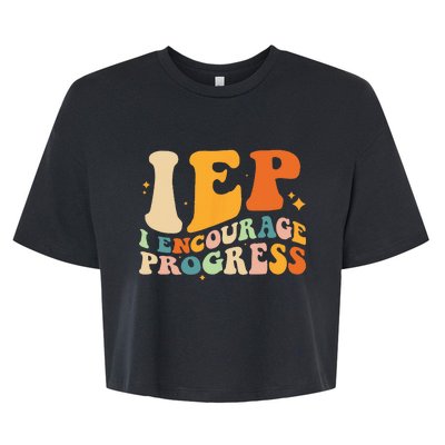 IEP I Encourage Progress Special Education Teacher School Bella+Canvas Jersey Crop Tee