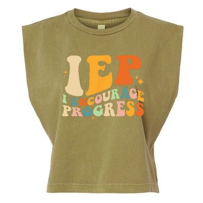 IEP I Encourage Progress Special Education Teacher School Garment-Dyed Women's Muscle Tee