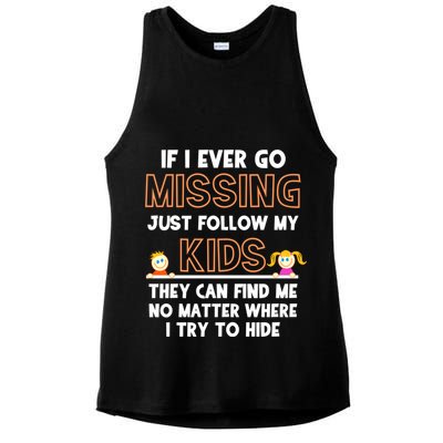 If I Ever Go Missing Follow My Funny Parenting Meaningful Gift Ladies PosiCharge Tri-Blend Wicking Tank