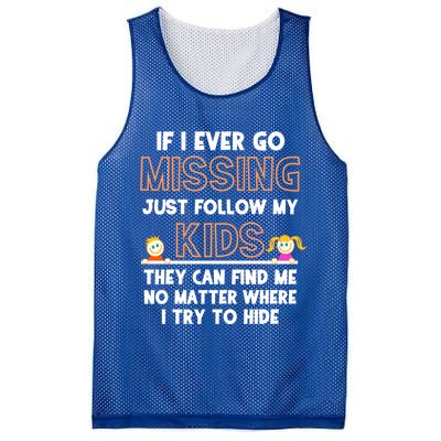 If I Ever Go Missing Follow My Funny Parenting Meaningful Gift Mesh Reversible Basketball Jersey Tank