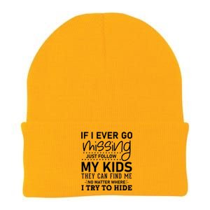 If I Ever Go Missing Follow My Graphic Tees Funny Funny Gift Knit Cap Winter Beanie