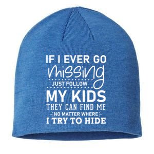 If I Ever Go Missing Follow My Graphic Tees Funny Funny Gift Sustainable Beanie