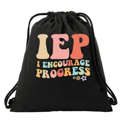 IEP I Encourage Progress Special Education teacher graphics Drawstring Bag