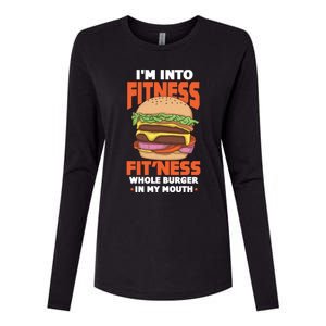 Im Into Fitness Burger Hamburger Fast Food Foodie Gift Womens Cotton Relaxed Long Sleeve T-Shirt