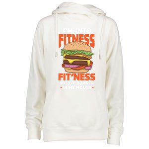 Im Into Fitness Burger Hamburger Fast Food Foodie Gift Womens Funnel Neck Pullover Hood