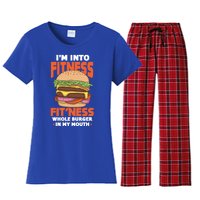 Im Into Fitness Burger Hamburger Fast Food Foodie Gift Women's Flannel Pajama Set