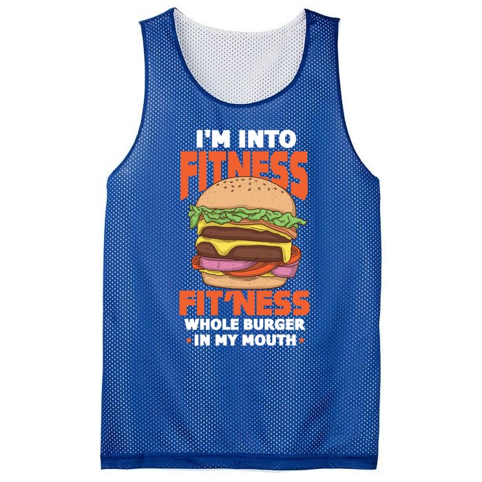 Im Into Fitness Burger Hamburger Fast Food Foodie Gift Mesh Reversible Basketball Jersey Tank