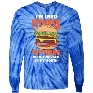 Im Into Fitness Burger Hamburger Fast Food Foodie Gift Tie-Dye Long Sleeve Shirt