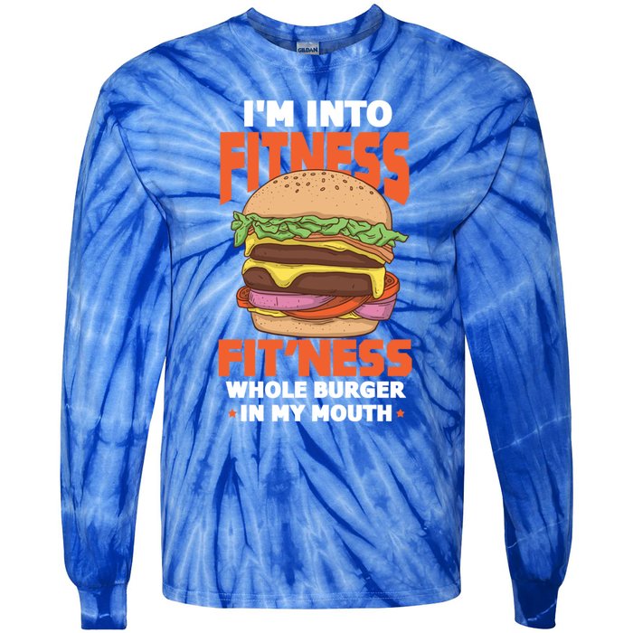 Im Into Fitness Burger Hamburger Fast Food Foodie Gift Tie-Dye Long Sleeve Shirt