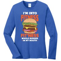 Im Into Fitness Burger Hamburger Fast Food Foodie Gift Ladies Long Sleeve Shirt