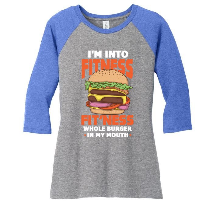 Im Into Fitness Burger Hamburger Fast Food Foodie Gift Women's Tri-Blend 3/4-Sleeve Raglan Shirt