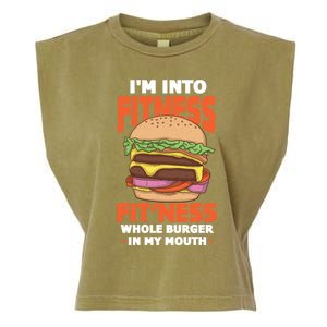 Im Into Fitness Burger Hamburger Fast Food Foodie Gift Garment-Dyed Women's Muscle Tee