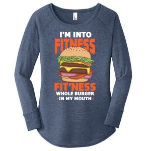 Im Into Fitness Burger Hamburger Fast Food Foodie Gift Women's Perfect Tri Tunic Long Sleeve Shirt