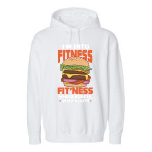 Im Into Fitness Burger Hamburger Fast Food Foodie Gift Garment-Dyed Fleece Hoodie