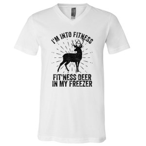 Im Into Fitness Fitness Deer In My Freezer V-Neck T-Shirt